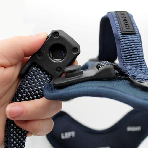 Quick Clip Dog Harness & Flat Leash Set, Blue Small – Magnetic Buckle, Reflective, Control - view 3