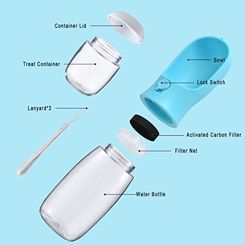 Dog Water Bottle Portable with Food Container & Filter for Travel - view 3