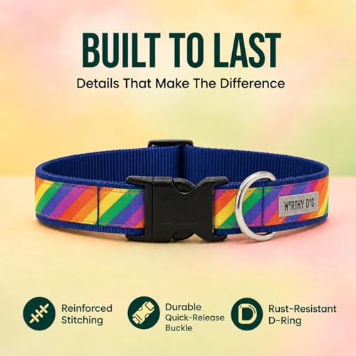 Characters, Adjustable Dog Collar,for Medium Dogs,Rainbow - view 3