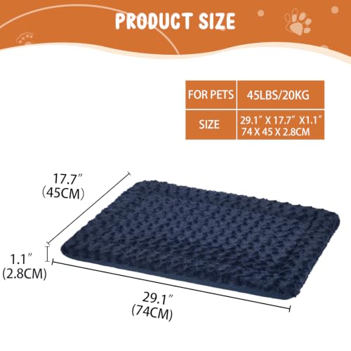 Dog Crate Pad for 30"x20" Dog Crate, Plush/Canvas Navy - view 2