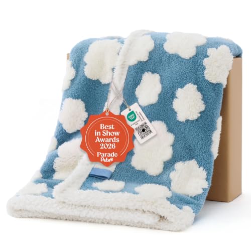 Waterproof Dog Blankets for Small Dogs Cute Cozy 3D Jacquard,25x35