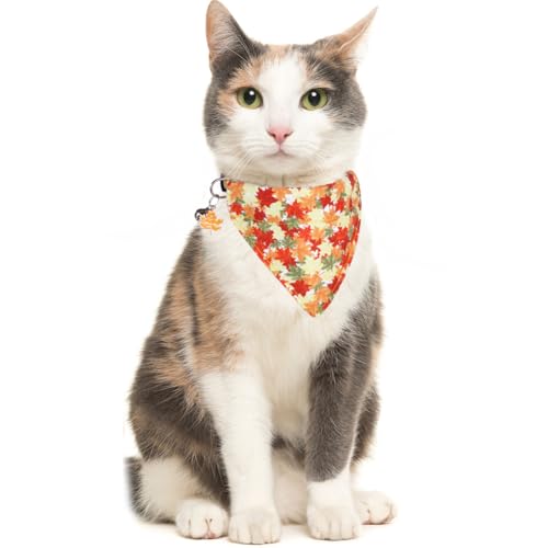 Thanksgiving Day Cat Collar Fall Breakaway with Bandana and Bell Autumn - view 3