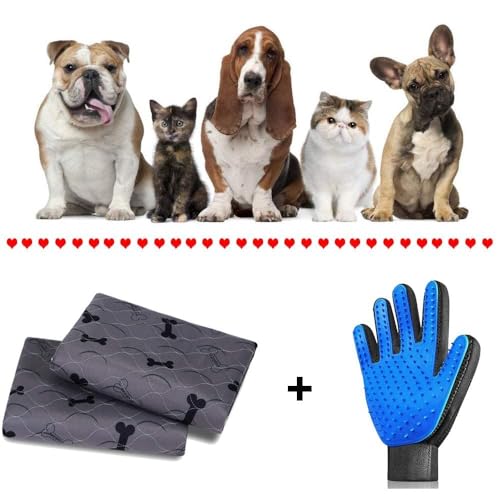 Washable Dog Pee Pads with Free Grooming Gloves,Non Slip Dog Mats with Great Urine Absorption,Reusable Puppy Pee Pads for Whelping,Potty,Training,Playpen - view 7