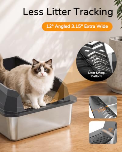 XL Cat Litter Box: High-Sided Anti-Urine Leakage for Big Cats - view 4