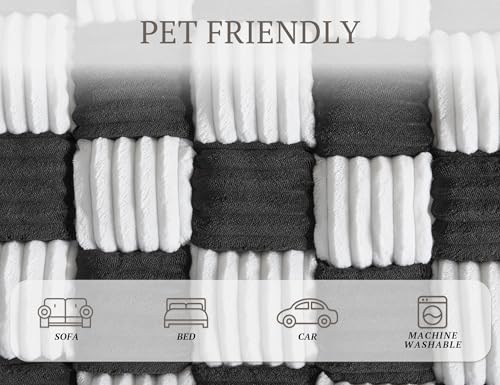 Checkered Couch Cover, Couch Covers For Dogs Washable Non-Slip, Black - view 2