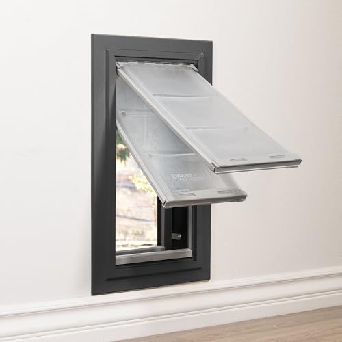 Pet Door for Walls in Black | Energy-Efficient Double Flap Design for Wall Installations | All-Weather Protection with All-Metal Telescoping Tunnel | Black, XL, Double Flap - view 6