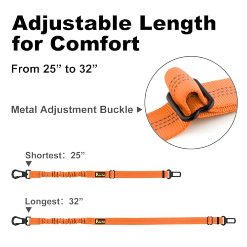 Dog Seat Belt for Car, Adjustable Harness with Elastic Bungee - view 6