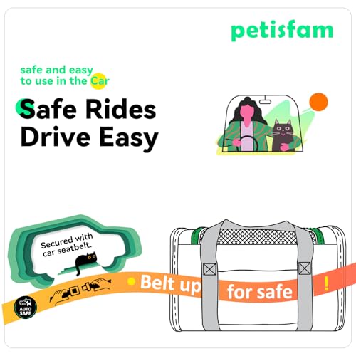 Quick-in Pet Carrier Bag for Cats & Dogs. Airy Mesh Windows Let Fur-Kids See You Reduce Anxiety & Breath Easy. Rip-Stop Fabric & Lockable Zips Hug Securely. Washable Comfy Pad. Collapsible - view 5