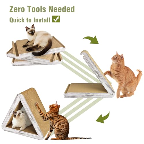 Foldable Cat Scratching Board Triangle Scratcher Cardboard Cat Scratch Pad 6 Usable Sides Cats Scratcher for Indoor Cats Scratching Post - view 4