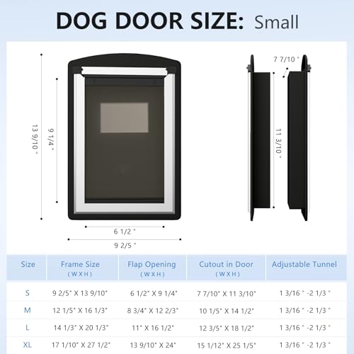 Pet Door for Door. Small Doggy Door and Cat Door with Steel Frame and Double Flaps, Easy to Install, Energy Efficient Dog Door(Pets Up to 12LB)-Small. - view 4