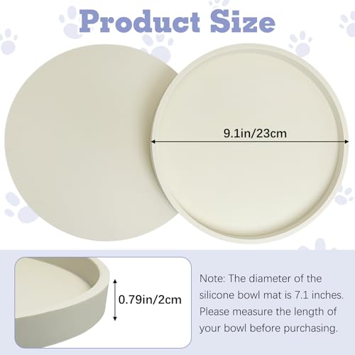 2 PCS Dog Feeding Mat Brown Silicone Pet Food Mats Waterproof for Dog Cat Bowl Placemats Nonslip Cat Food Mat for Small and Medium Cats and Dogs (9.1 in) - view 2