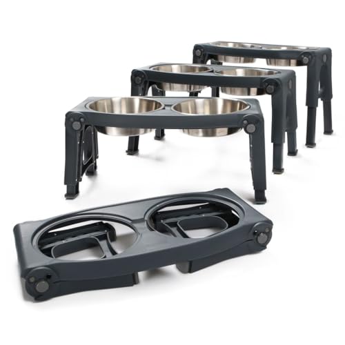 Pets Adjustable Height Double Pet Feeder with Stainless Steel Bowls - view 5