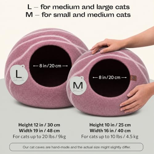 Cat Cave – Natural Wool – Self-Warming Hideaway for Indoor Cats & Kittens - view 2