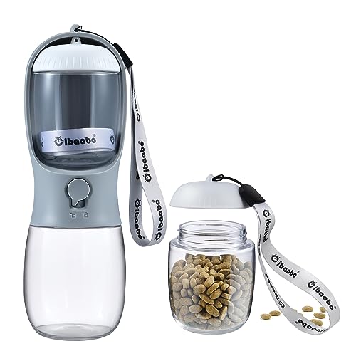 Dog Water Bottle Portable with Food Container & Filter for Travel