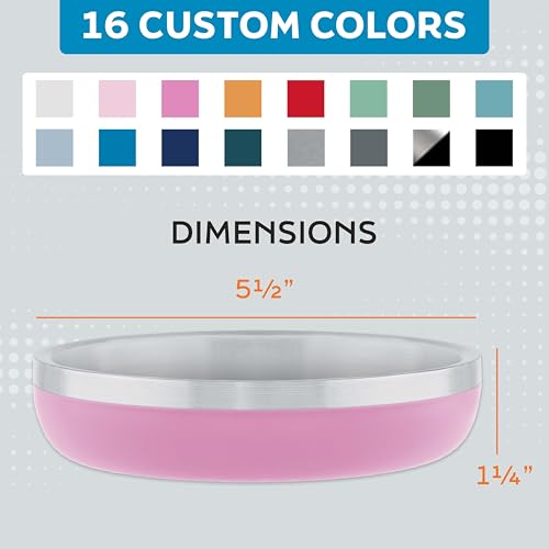Stainless Steel Cat Bowls 9 oz Heavy Duty Hyper Pink - view 5