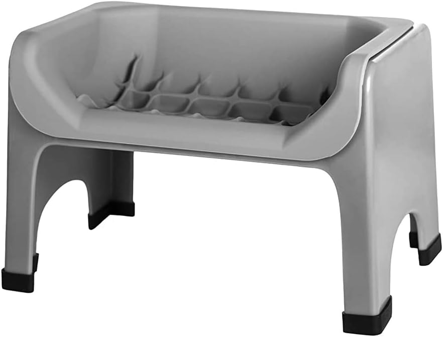Elevated Slow Feeder Dog Bowls | Puzzle Cat Bowl with Vet Approved & Non-Toxic Silicone Minimizes Neck Strain | Slow Feeder Bowl Inset Ideal for Flat Face Pets (Grey)