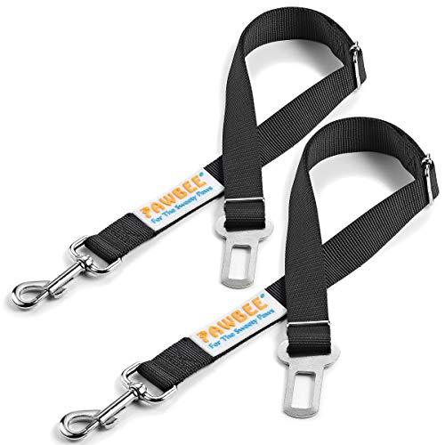 2-Pack Dog Seat Belts for Cars - Adjustable Nylon Car Harness with Stainless Hooks, Safety Seatbelt Harnesses for Dogs, Durable Dog Car Seat Belt Clip, Essential Travel Accessories for Pets