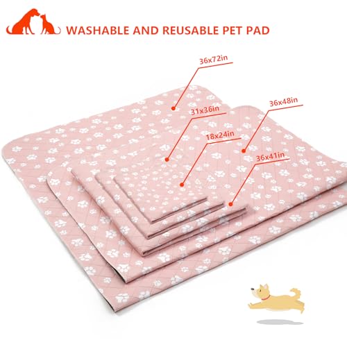Washable Pee Pad for Dogs of 2Pack Reusable Puppy Non-Slip Pet Training Pads（Pink,31*36"） - view 3