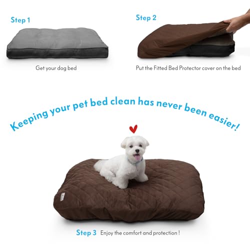 Waterproof Fitted Dog Bed Cover, Dark Brown, 30x20x5 Inch - view 6