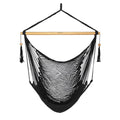 Hanging Hammock Chair, Caribbean Rope Swing Chair Wood Spreader Bar