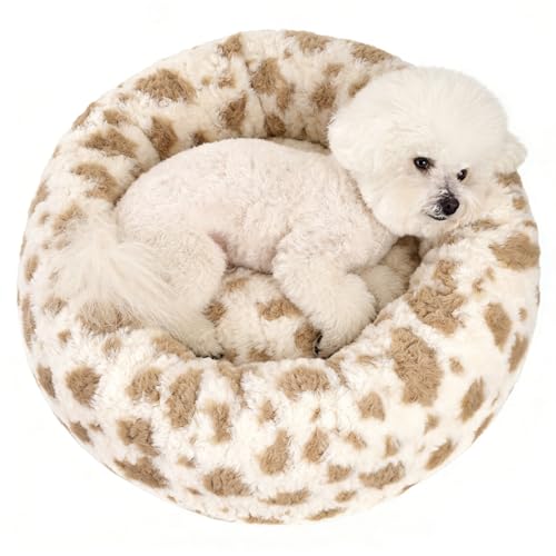 Donut Dog Bed, Calming Round Pet Bed for Small & Medium Dogs, Cats