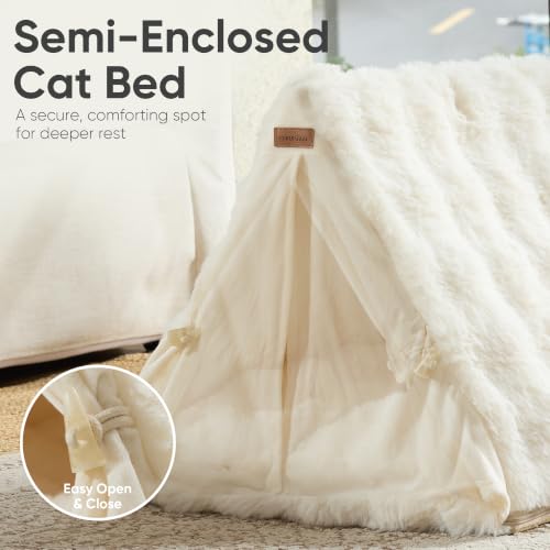 Cat Cave Bed, Sturdy Frame Washable Cat Tent Bed with Curtain - view 2