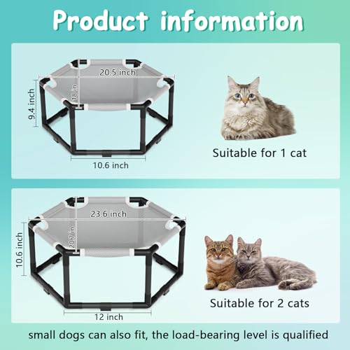 Elevated Cat Hammock Bed, Hexagon Raised Cat Swing Bed Chair Cot - view 3