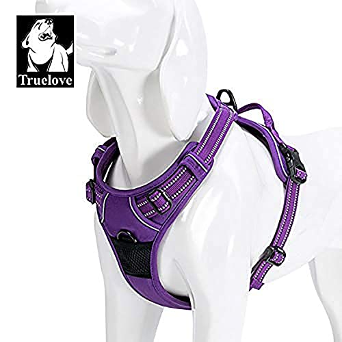 Adjustable No-Pull Dog Harness Reflective Vest, Purple, M - view 5