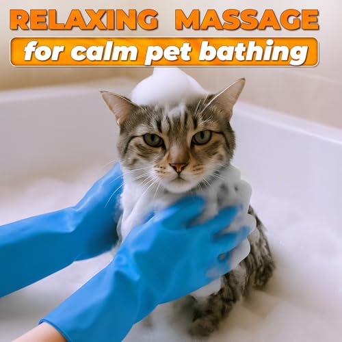 2-in-1 Cat and Dog Washing Gloves with 3000 Soft Bristles (Blue) - view 6
