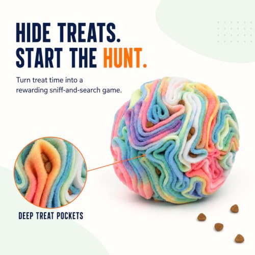 Snuffle Ball for Dogs, Puppy Treat Toy, Interactive Foraging Puzzle Ball Toy, Enrichment Toys for Large Dogs, Sniffle Interactive Treat Balls - view 3