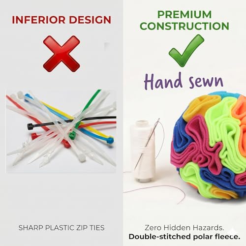 Snuffle Ball for Dogs - Soft Polar Fleece Interactive Puzzle Toy for Mental Stimulation & Boredom - Safe, Plastic-Free Foraging Game & Slow Feeder to Keep Pets Busy Indoors - view 2
