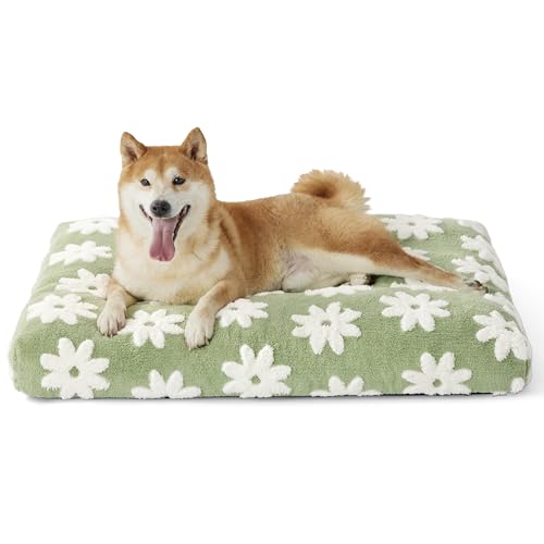 Cute Aesthetic Dog Bed for Crate,Jacquard Thick Pet Pillow 35x22