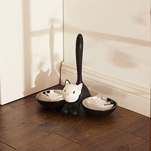 AMMI09 RO Tigrito Cat bowl in thermoplastic resin, Red Orange and 18/10 stainless steel. - view 2
