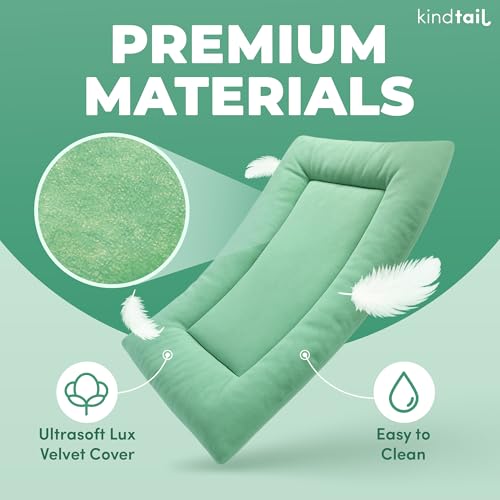 Dog Crate Pad - Soft Velvet, Reversible Bed - Machine Washable Kennel Mat for Pets up to 15 lbs, Mattress for Cozy Sleeping - 20” x 15” x 1” (Light Grey, Small) - view 4