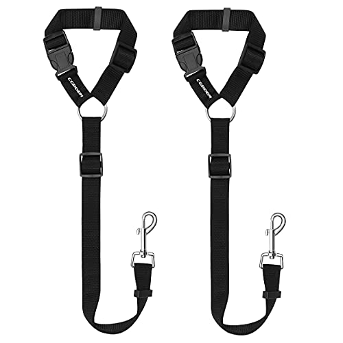 Dog Seat Belts, 2 Pack Dual Use Dog Car Seatbelts Harness Adjustable Car Headrest Restraint for Vehicle Nylon Pet Cat Dog Safety Leads Seat Belts for Large Medium Small Dogs