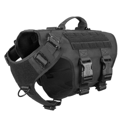 No Pull Tactical Dog Harness for Large Dogs,Adjustable Dog Vest