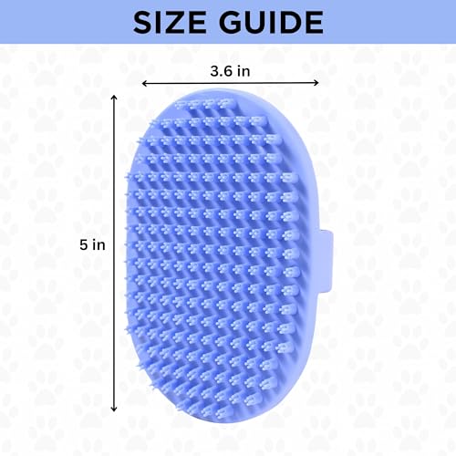 (Short Pins) Pet Rubber Bath Brush and Dog Shampoo (Bundle) - for Shower Scrubbing & Soothing Massage and Dog Shampoo, Conditioner & Detangler - Made in The USA - view 5