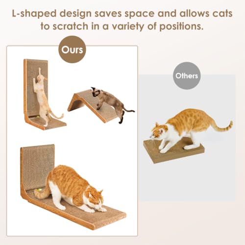Cardboard Cat Scratcher for Indoor Cats, 26.8 Inch, Brown - view 4