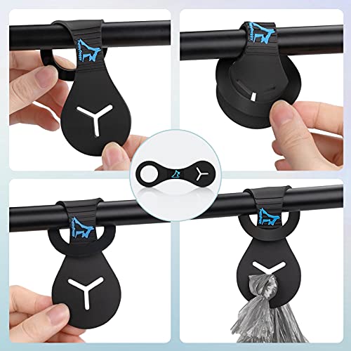 2 Pieces Dog Poop Bag Holder for Leash Waste Bag Carrier Dog Poop Bag Dispenser for Walking Running Bicycle Accessory (Black + Red) - view 3