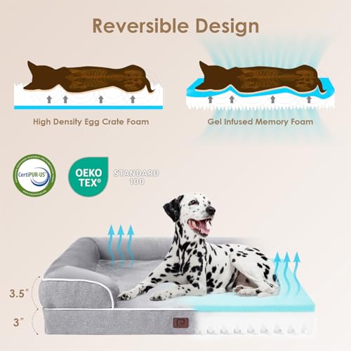 Orthopedic XXL Dog Bed, Waterproof Washable XL Big Pet Bed 52" - view 4