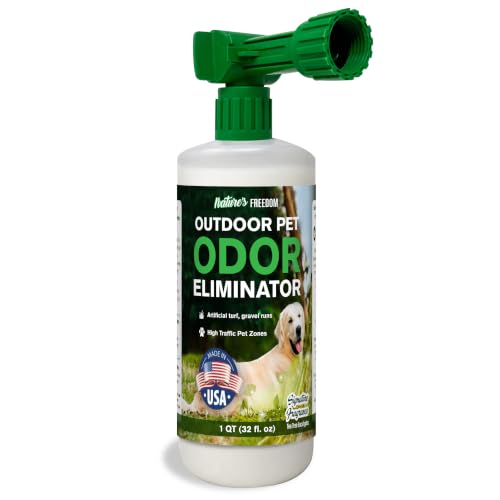 Outdoor Pet Odor Eliminator with Hose-End Sprayer – Quart Enzyme Cleaner for Dog & Cat Urine, Grass, Patios, Kennels & Decks