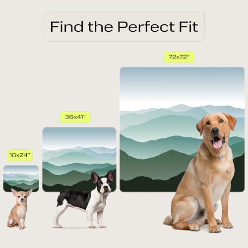 Washable Pee Pads for Dogs - Waterproof Reusable Puppy Pads No-Slip Surface - Stylish Dog Potty Training Pads Protect Against Leakage (Landscape, 1 Pack - 72" x 72") - view 3