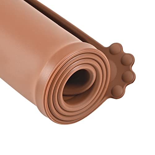 Silicone Waterproof Dog Cat Pet Feeding Mats, Non Slip, Easy Clean Pet Dog Cat Bowl Mats Placemat (24" x 16") Brown - view 3