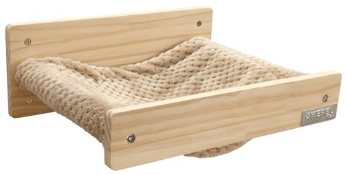 Kerbl Hobbyfarming Wall-Mounted Hammock Timber, 38X33.5X16 cm, Natural/Taupe
