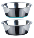 Deep Stainless Steel Dog Bowls, 3 US Cup Each, 2-Pack