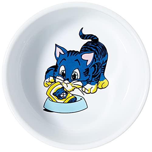 Ceramic Bowl with Cat Motif, 0.3 Litre, White - view 2