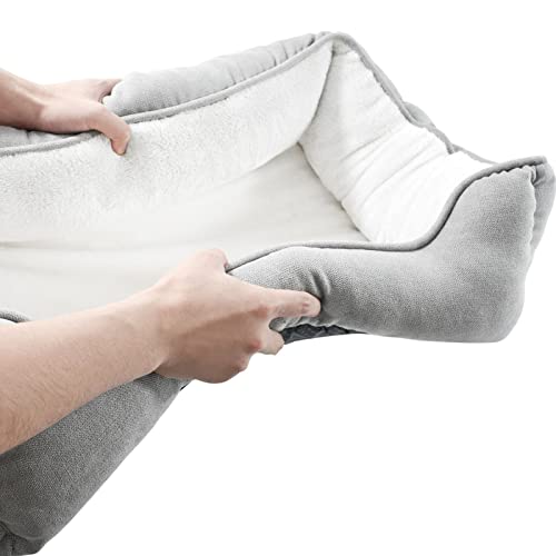Rectangle bolster Pet Bed, Dog bed medium size, Gray With, 25x21x8 Inch (Pack of 1) (HCT-REC-005) - view 2