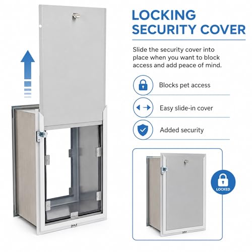 Wall Model | Cat & Dog Doors | Adjustable Tunnel Fits Up to 10" Wide Walls | Energy Efficient Double Vinyl Flaps | Locking Security Cover | Skilled Install Required | Steel Corners - view 6