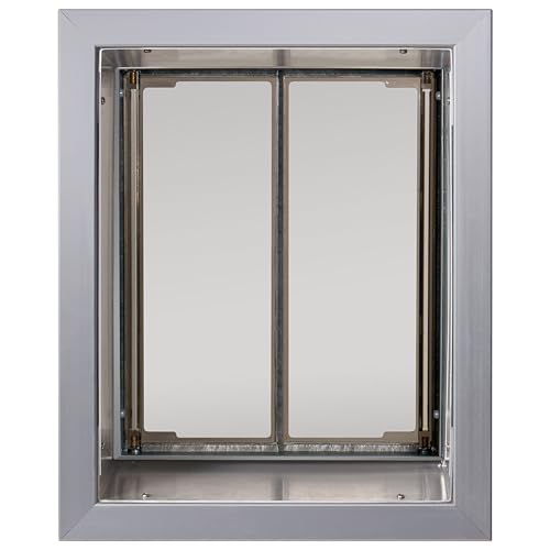 Performance Wall-Mount Pet Door, Silver, Large, Up to 100 lbs