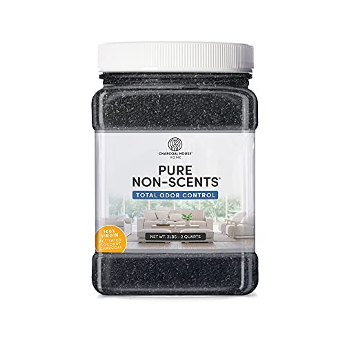 Pure Non Scents Granular Coconut Shell Activated Charcoal - Non Toxic Odor Absorber & Eliminator for Home, Car, Shoes, Closet, Fridge, & More - Safe Deodorizer for Bad Odors - Unscented, 2lbs